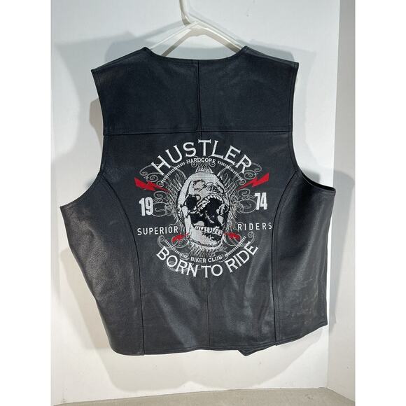 Hustler Born To Ride Leather Jacket Larry Flint - Picture 4 of 5